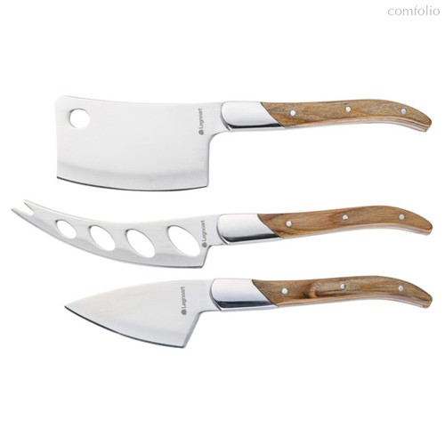 Набор ножей для сыра Legnoart Reggio, 3 предмета, японская сталь, ручки из светлого дерева, п/у - Legnoart