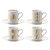 Набор из 4 чашек для кофе с блюдцами Signature Chevron 500 мл, золото - LSA International