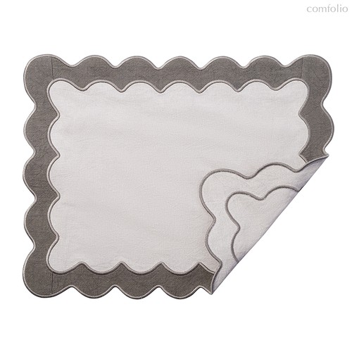 Салфетка под приборы с контрастным кантом серого цвета из коллекции Trendy Ruffles, 35х45 см - Tkano