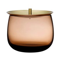 Банка для хранения с крышкой Nude Glass Берет d13хh10,7 см, стекло хрустальное, карамельная - Nude Glass
