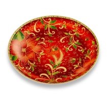 Блюдо Lamart Palais Royal Рождественская звезда 31 см, фарфор, красное - Lamart