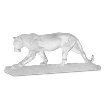 Фигурка Decor de Table Pate de Verre Cristal Пума 22 см, хрустальное тесто, белая, п/к - Decor De Table