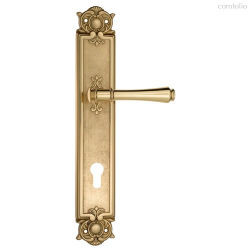 Дверная ручка Venezia Callisto CYL на планке PL97 полированная латунь - Venezia Collezione