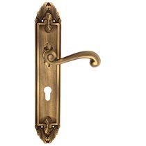 Дверная ручка Venezia Carnevale CYL на планке PL90 матовая бронза - Venezia Collezione