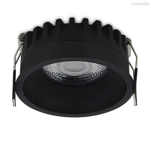 LED, CRATER cв-к встраиваемый, 10W, 876Lm, 3000K, UGR<19, D82хH40мм, IP44, 60°, Ra>90, PF0, 9, черный RAL9005, источник питания в комплекте - Donolux