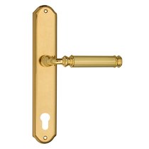Дверная ручка Venezia Mosca CYL на планке PL02 полированная латунь - Venezia Collezione