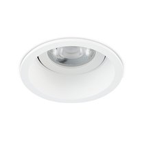 LED, Basis, светильник встраиваемый поворотный, 7Вт, 3000К, 569Лм, 50°, D84*H54мм, IP20, PF 0, 9, Ra90, белый RAL9003, источник питания в комплекте - Donolux
