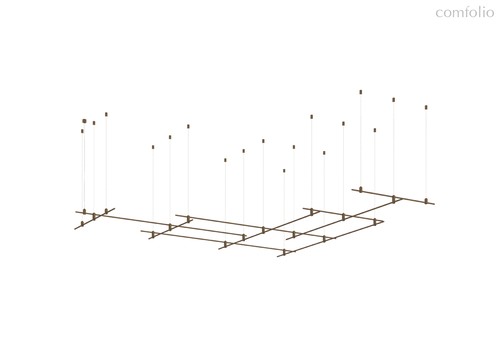Magnet Modular System «CODE 1.2», L2000x6xL1000х4хH95-3000 мм (высота регулируется), DC24V, подвесное основание для модульных светильников, темная бронза, блок питания в комплект не входит - Donolux
