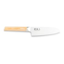 Нож поварской Сантоку KAI Магороку Композит 16,5 см, два сорта стали, ручка светлое дерево - Kai
