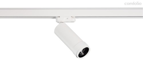 LED Rollo св-к трековый Zoom, 15Вт, D57хH202мм, 1056Лм, 10°-60°, 3000К, IP20, Ra >90, белый RAL9003, блок питания в комплекте - Donolux