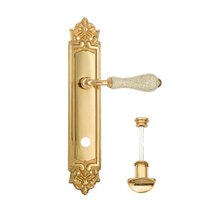 Дверная ручка Venezia Colosseo белая керамика паутинка WC-2 на планке PL96 полированная латунь - Venezia Collezione