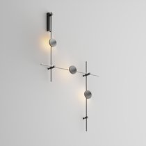 Готовая конструкция настенная прямая 1м х 1м х 1м со светильниками Plato 3 шт. и блоком питания, черный - Maytoni