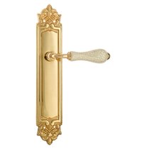 Дверная ручка Venezia Colosseo белая керамика паутинка на планке PL96 полированная латунь - Venezia Collezione