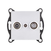 Розетка двойная TV (мама) + спутниковая SAT, белый Kollinger REA-035WH для Aspekt, Eleganz, Reflex - Kollinger