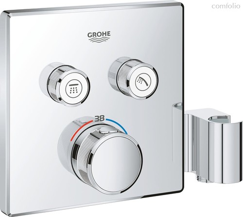 29125000 Grohtherm SmartControl Внешняя часть термостатического смесителя на 2 выхода со встроенным держателем ручного душа, хром - Grohe