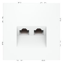 Розетка компьютерная встраиваемая VOLTUM S70 двойная RJ45+RJ45 кат.6, (белый матовый)