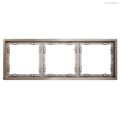 Рамка металлическая на 3 поста, S70 Metal платина - Voltum