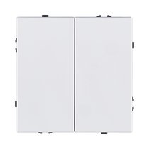 Выключатель 2-клавишный 10А/250В, белый глянцевый Kollinger Eclipse EC-004WG - Kollinger