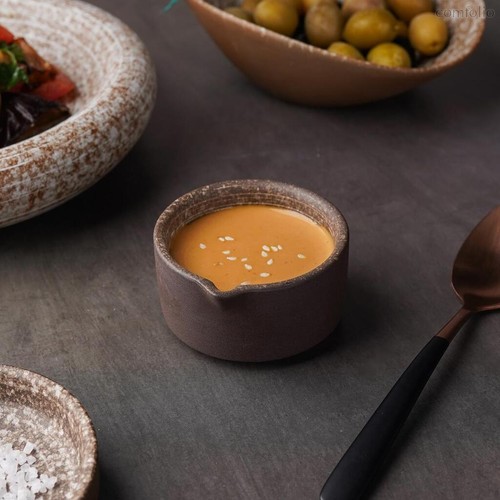 Соусник 60 мл d 7,4 см h3,7 см круглый с носиком Brown Untouched Taiga P.L. Proff Cuisine - P.L. Proff Cuisine