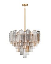 Люстра Толбот со стеклом Autumn, цвет полированная латунь - Louvre Home