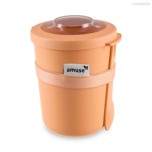 Ланч-бокс круглый Amuse Tylla 600 мл, 2 уровня, 10,4х14,2 см, пластик, оранжевый, цвет оранжевый - Amuse
