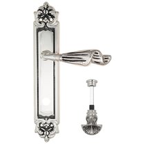 Дверная ручка Venezia Opera WC-4 на планке PL96 натуральное серебро + черный - Venezia Collezione