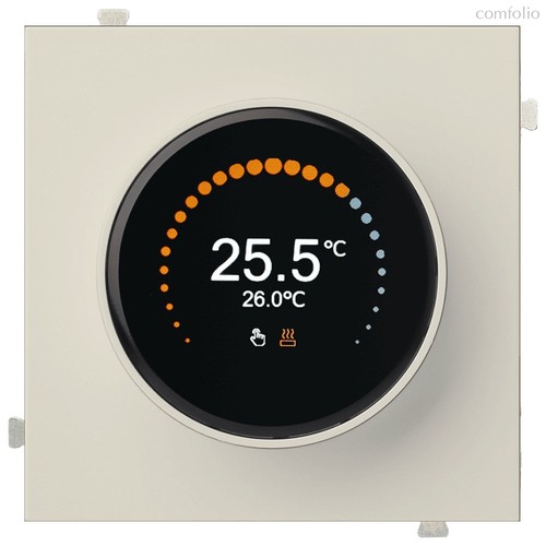 Термостат для теплых полов с круглым дисплеем 32233 MC, кремовый сатин - Rikett