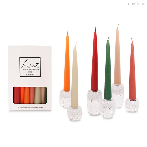 Набор свечей Luz your senses 20 см, 8 шт, парафин, п/к - Rasteli
