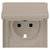 Лицевая панель для розетки 2к+з с крышкой 35634 LT, латте - Rikett