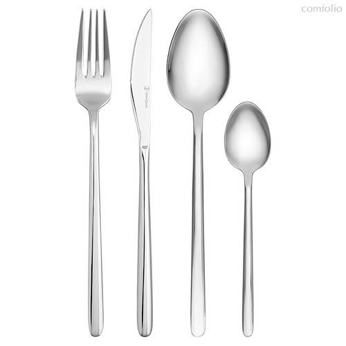 Набор столовых приборов Pure, серебристые глянцевые, 24 пред. - Liberty Jones