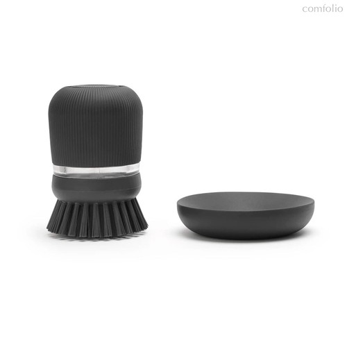 Щетка для посуды с дозатором моющего средства Brabantia 6х5х9 см, темно-серая - Brabantia