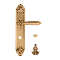 Дверная ручка Venezia Castello WC-4 на планке PL90 французское золото + коричневый