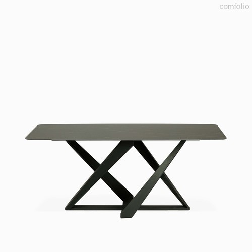 Обеденный стол Como 180х90, цвет матовый черный/черный - Cosmo