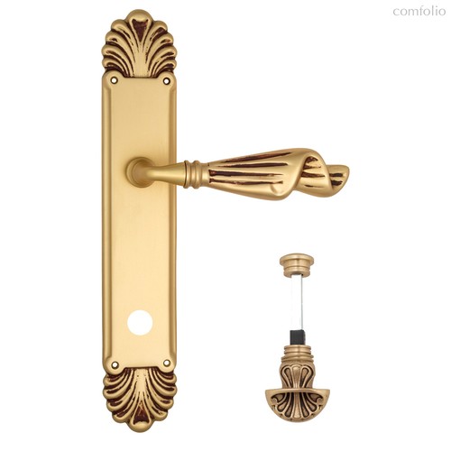 Дверная ручка Venezia Opera WC-4 на планке PL87 французское золото + коричневый - Venezia Collezione