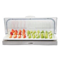 Поднос для выкладки 53x32,5x24,5 см фарфор с пласт. Roll-top крышкой + подставка с хладогеном - SUNNEX