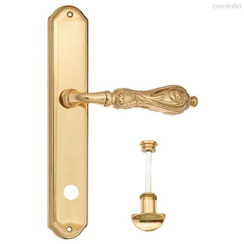 Дверная ручка Venezia Monte Cristo WC-2 на планке PL02 полированная латунь - Venezia Collezione