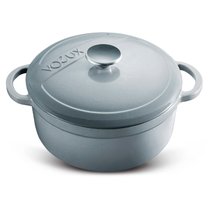 Кастрюля с крышкой Voeux Gracieuse d24 см, 3,8 л, чугун, серая