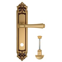 Дверная ручка Venezia Callisto WC-2 на планке PL96 французское золото + коричневый - Venezia Collezione