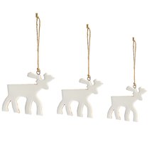 Набор елочных украшений Santa reindeers из коллекции New Year Essential, 3 шт. - Tkano