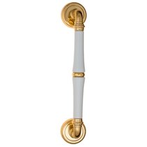 Ручка скоба Fratelli Cattini GRACIA CERAMICA BIANCO 300мм (250мм) D1-OLV полированная латунь - Fratelli Cattini