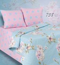 Комплект постельного белья ПА-3-738 Евро Поплин с наволочками 70х70х2шт. - АльВиТек