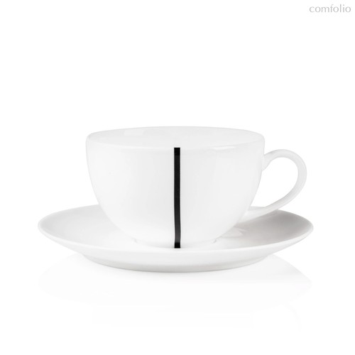 Чашка для завтрака с блюдцем Dibbern Черный лес Белый декор 320 мл, фарфор костяной - Dibbern