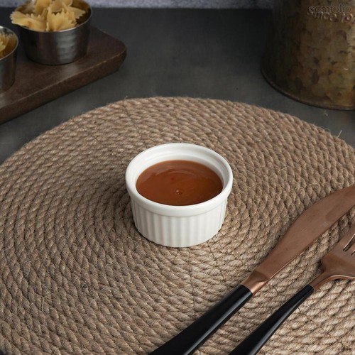 Соусник 80 мл d 7 см h4 см круглый Рамекин белый фарфор Fine Plus 12шт. - Noble