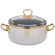 Кастрюля Agness Эмалированная Со Стекл. Крышкой И Антипригар. Мраморным Покрытием, 18См/ 2,4Л