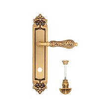 Дверная ручка Venezia Monte Cristo WC-4 на планке PL96 французское золото + коричневый - Venezia Collezione