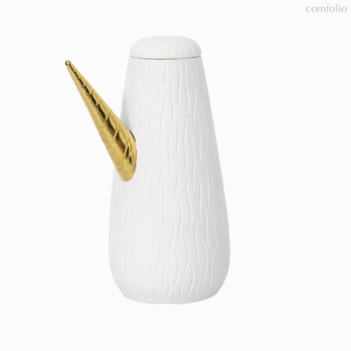Декоративный горшок Long Mouth высота 31, цвет белый/золотой - Cosmo