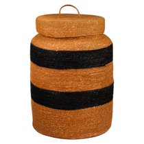Корзина декоративная с крышкой Оchre + black - Covali