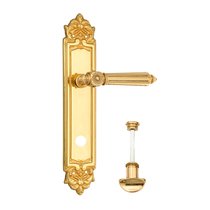 Дверная ручка Venezia Castello WC-2 на планке PL96 полированная латунь