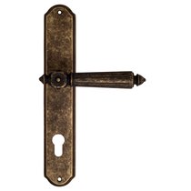 Дверная ручка Venezia Castello CYL на планке PL02 античная бронза - Venezia Collezione