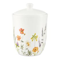 Банка для хранения Decor de table Полевые цветы 1,6 л, 14х20,5 см, керамика, белый